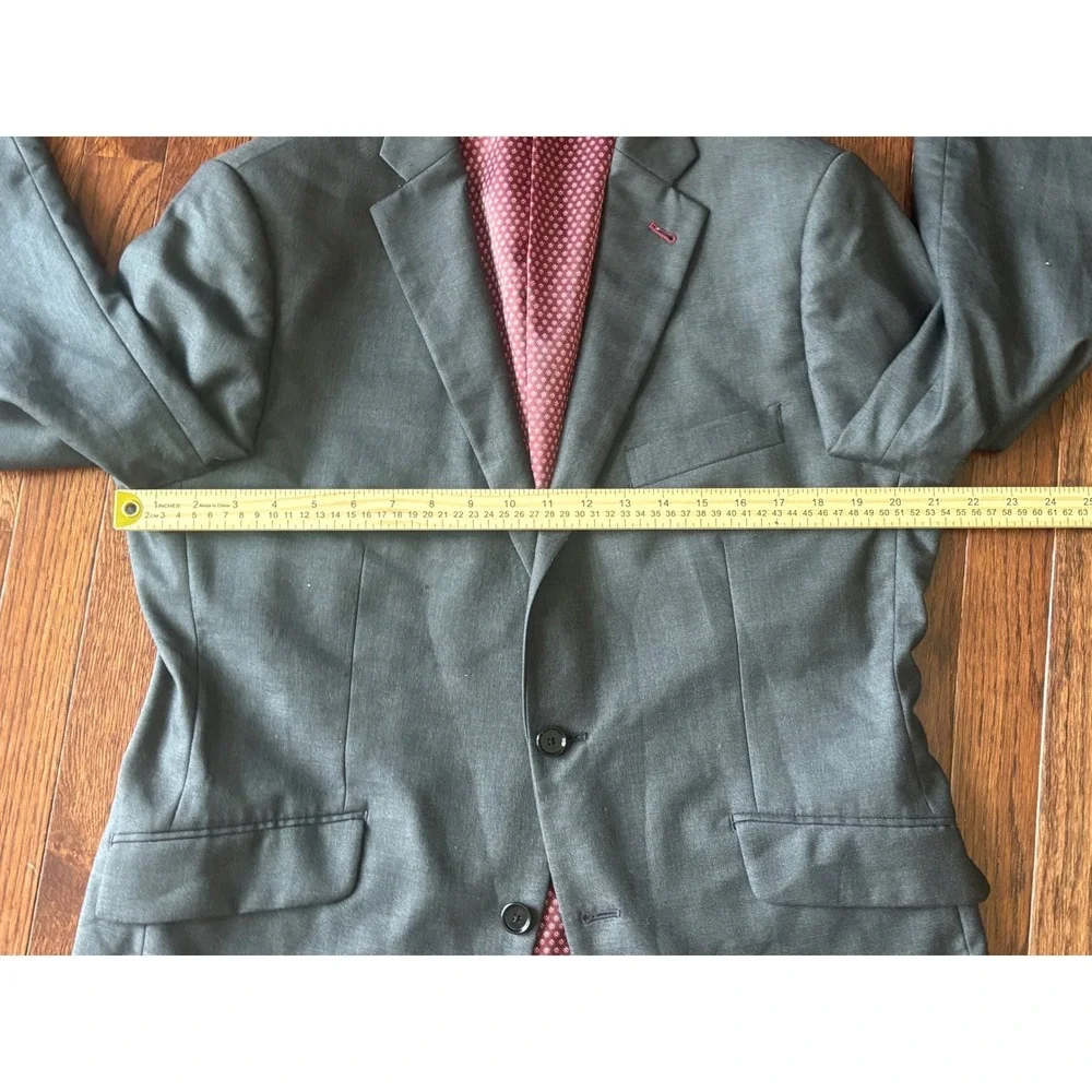 Indochino Luxury Suit Charcoal Gray Wool Cashmere Blend 2 Piece Set 42R 34x29